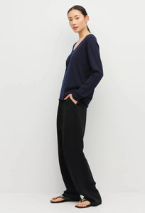 JHL V Neck L/S T - Navy-JULIETTE HOGAN-P&amp;K The General Store