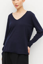 Load image into Gallery viewer, JHL V Neck L/S T - Navy-JULIETTE HOGAN-P&amp;K The General Store
