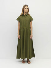 Load image into Gallery viewer, Lenni Dress - Crushed Cotton - Moss

