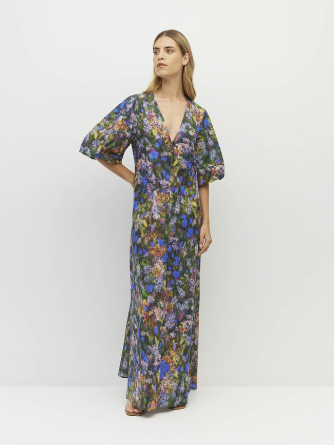 Piper Dress - Electric Meadow - Blue Light-JULIETTE HOGAN-P&amp;K The General Store
