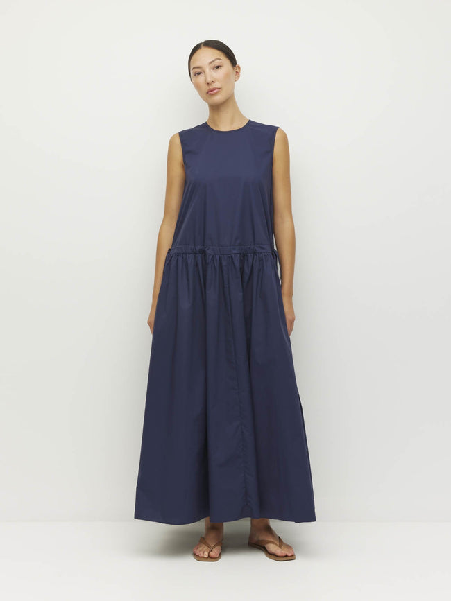 Romi Dress - Crisp Poplin - Navy-JULIETTE HOGAN-P&amp;K The General Store