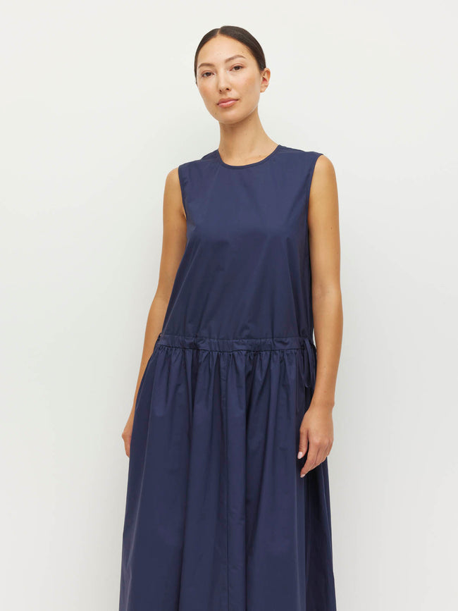 Romi Dress - Crisp Poplin - Navy-JULIETTE HOGAN-P&amp;K The General Store