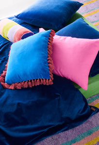 Velvet Tassel Cushion - Sapphire Blush-KIP & CO-P&amp;K The General Store