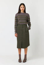 Load image into Gallery viewer, Waffle Stripe Jumper - Olive-KATE SYLVESTER-P&amp;K The General Store
