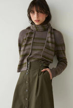 Load image into Gallery viewer, Waffle Stripe Jumper - Olive-KATE SYLVESTER-P&amp;K The General Store
