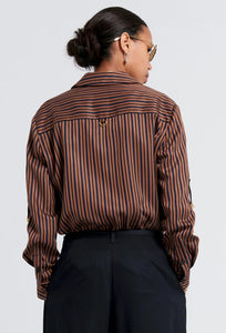 Avenue Shirt - Brown Multi Stripe-KAREN WALKER-P&amp;K The General Store