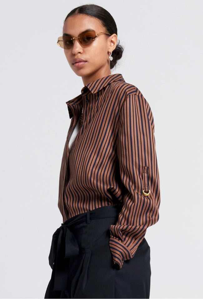 Avenue Shirt - Brown Multi Stripe-KAREN WALKER-P&amp;K The General Store