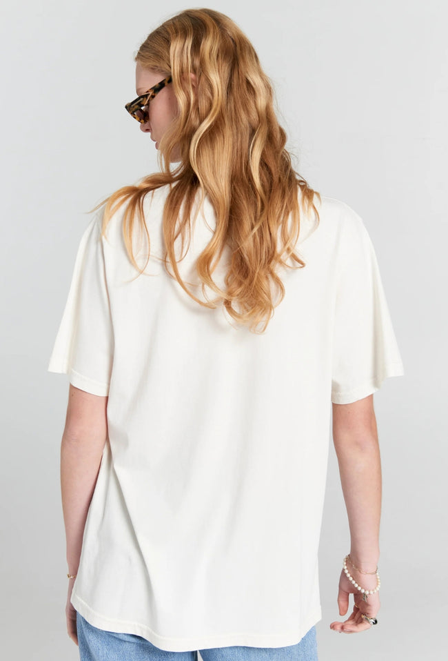 Embroidered Runaway Girl Classic Organic Cotton T-Shirt - Ecru-Karen Walker-P&amp;K The General Store