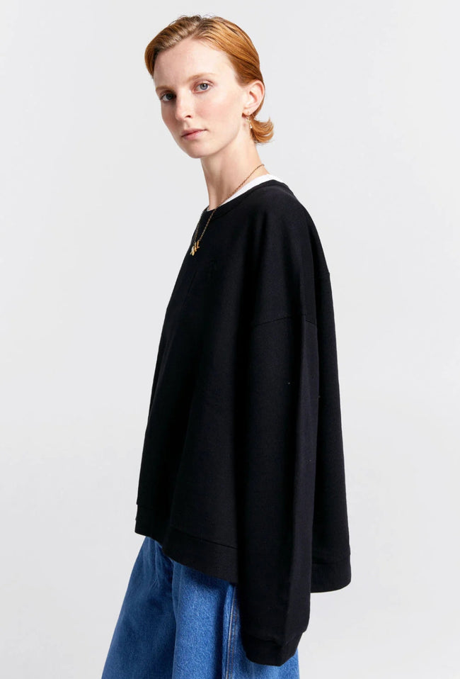 Runaway Girl Organic Cotton Crewneck Sweatshirt - Black-Karen Walker-P&amp;K The General Store