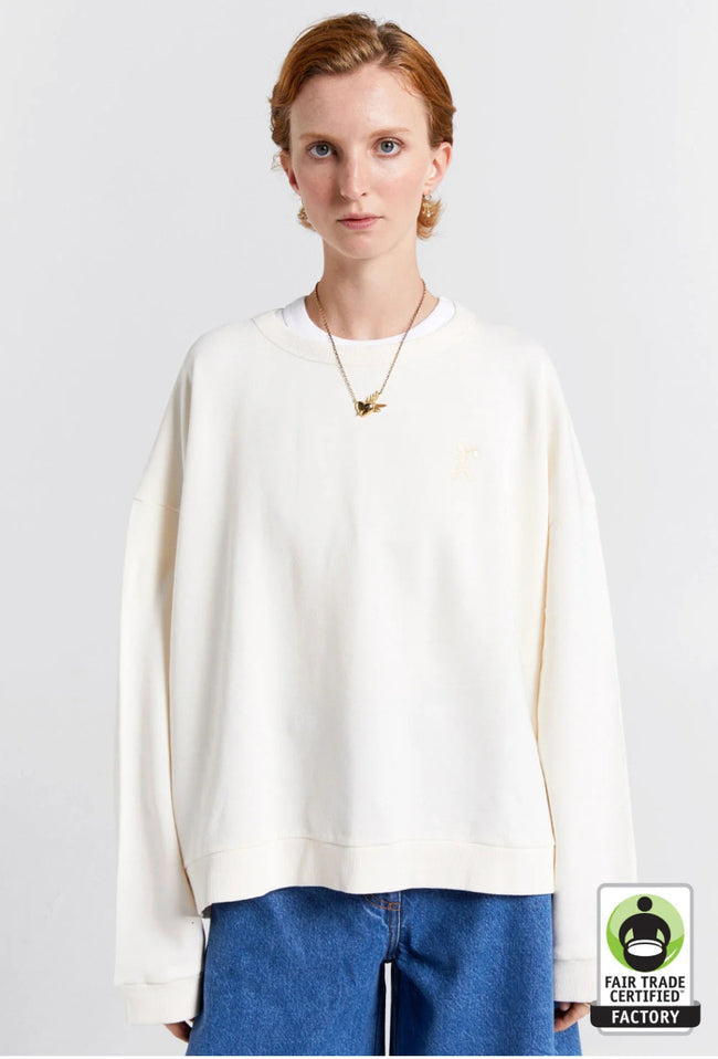 Runaway Girl Organic Cotton Crewneck Sweatshirt - Ecru-Karen Walker-P&amp;K The General Store