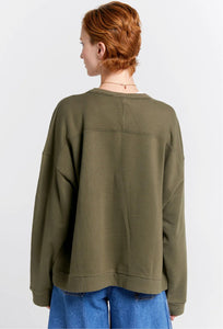 Runaway Girl Organic Cotton Crewneck Sweatshirt - Hunter Green-Karen Walker-P&amp;K The General Store