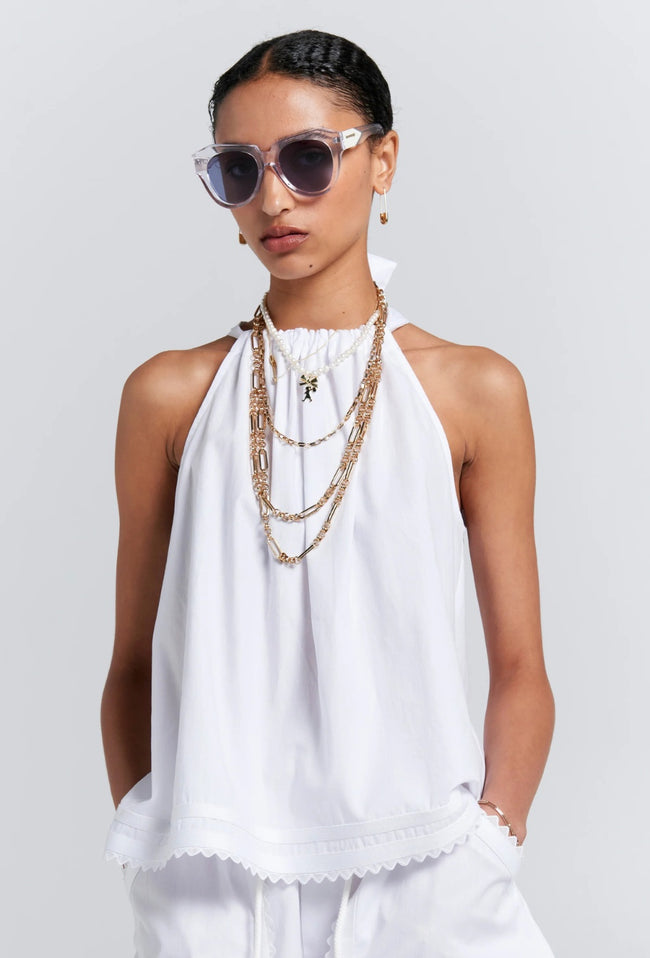 Scout Bow Back Top - White-KAREN WALKER-P&amp;K The General Store