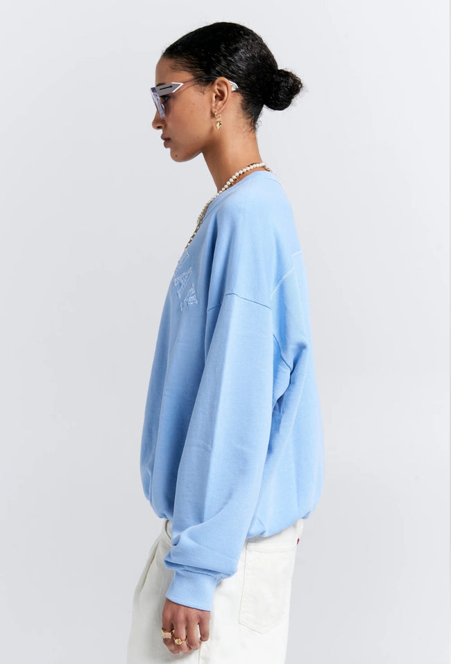 Runaway College Organic Cotton Crewneck Sweatshirt - Blue-KAREN WALKER-P&amp;K The General Store