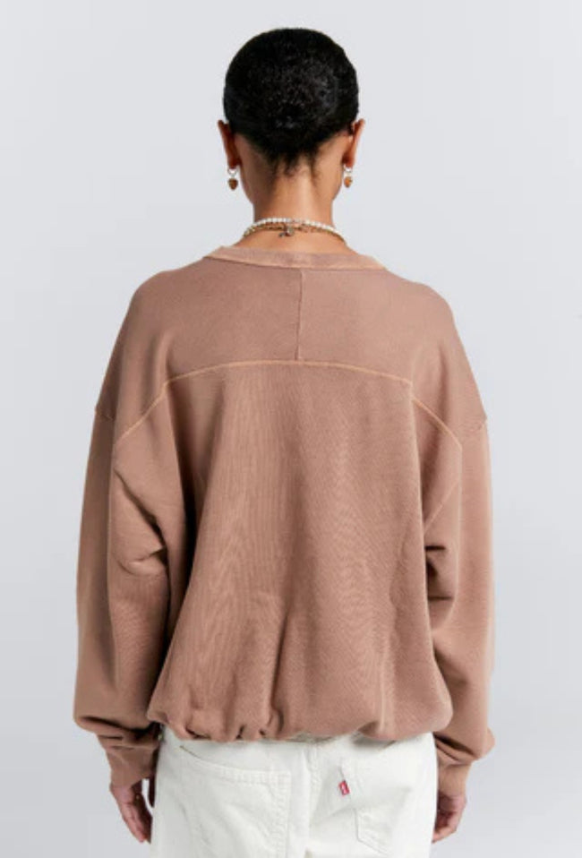 Runaway College Organic Cotton Crewneck Sweatshirt - Taupe-KAREN WALKER-P&amp;K The General Store