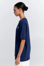 Load image into Gallery viewer, Embroidered Runaway Girl - Classic Organic Cotton T-Shirt - Navy-KAREN WALKER-P&amp;K The General Store
