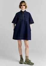 Load image into Gallery viewer, Tempest Dress - Navy-KAREN WALKER-P&amp;K The General Store
