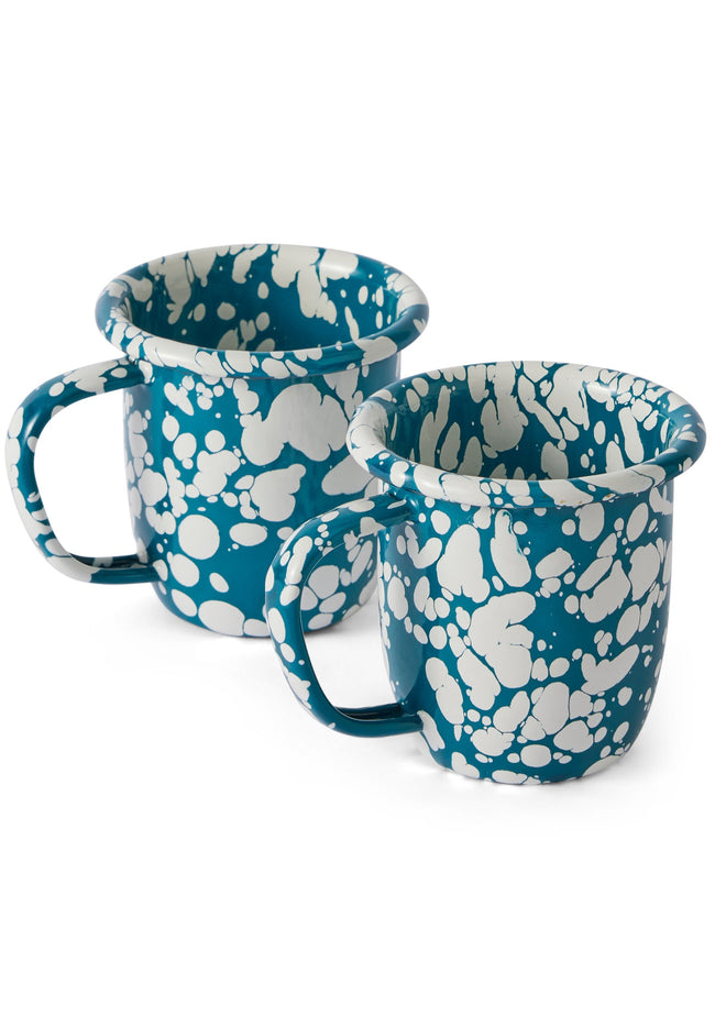 Milos Blue Enamel Mug 2PC