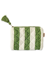 Load image into Gallery viewer, Moss Stripe Velvet Cosmetics Purse-KIP &amp; CO-P&amp;K The General Store

