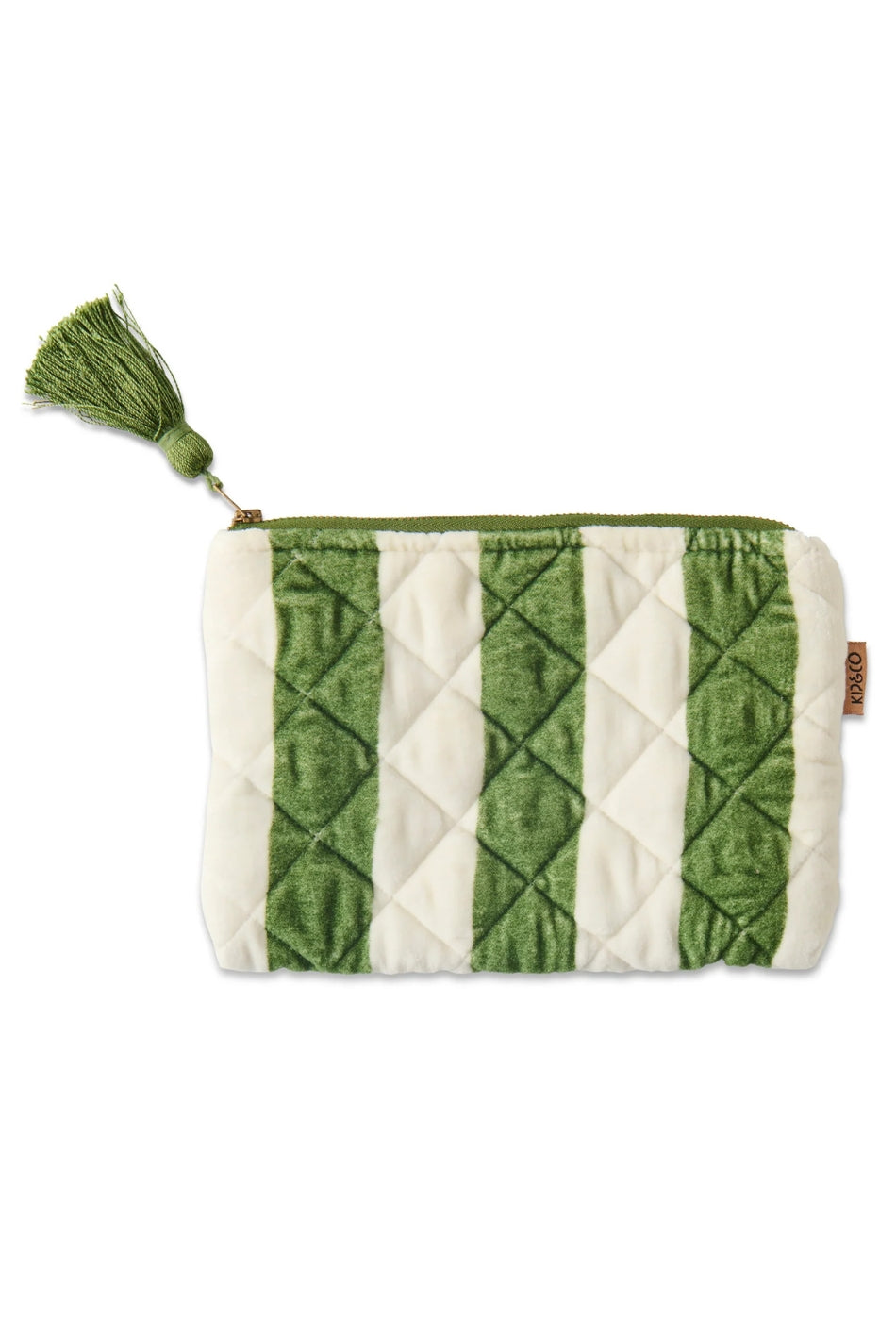 Moss Stripe Velvet Cosmetics Purse-KIP & CO-P&K The General Store