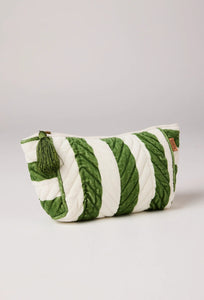 Moss Stripe Velvet Toiletry Bag-KIP & CO-P&amp;K The General Store
