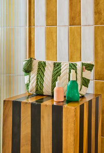 Moss Stripe Velvet Toiletry Bag-KIP & CO-P&amp;K The General Store