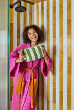 Load image into Gallery viewer, Moss Stripe Velvet Toiletry Bag-KIP &amp; CO-P&amp;K The General Store
