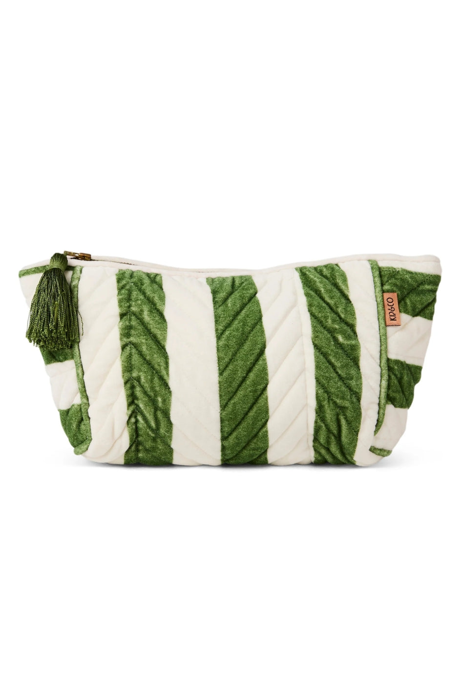 Moss Stripe Velvet Toiletry Bag-KIP & CO-P&K The General Store