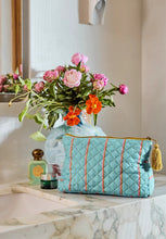 Load image into Gallery viewer, Quilted Cotton Toiletry Purse - Aegean Stripe-KIP &amp; CO-P&amp;K The General Store
