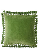 Load image into Gallery viewer, Velvet Tassel Cushion - Pesto-KIP &amp; CO-P&amp;K The General Store
