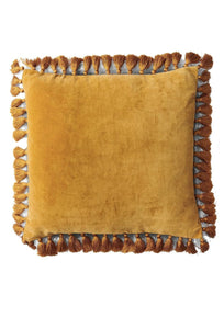 Velvet Tassel Cushion - Pecan-KIP & CO-P&amp;K The General Store