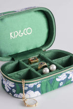 Load image into Gallery viewer, Travel Velvet Jewellery Box - Tumbling Flowers Green-KIP &amp; CO-P&amp;K The General Store
