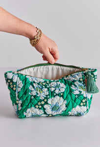 Tumbling Flowers Green Velvet Toiletry Bag-KIP & CO-P&amp;K The General Store