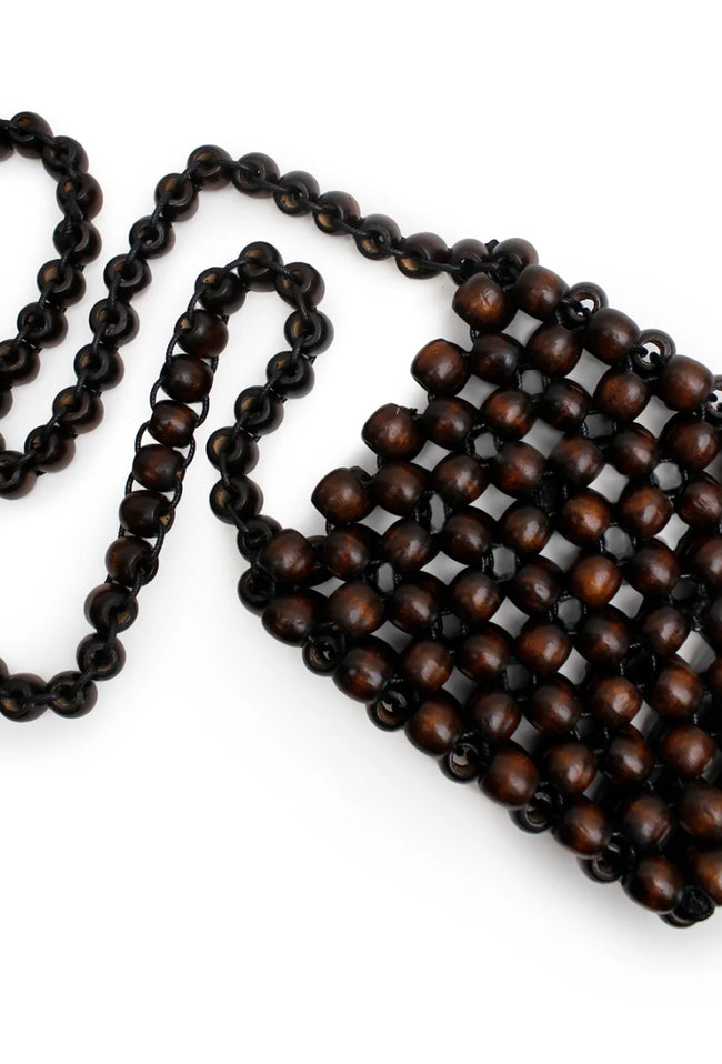 Beaded Crossbody Bag - Brown-LA TRIBE-P&amp;K The General Store
