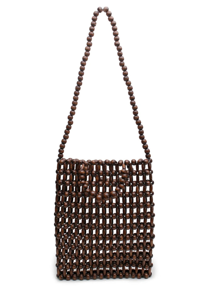 Gia Beaded Tote Bag - Brown-LA TRIBE-P&amp;K The General Store