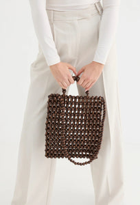 Gia Beaded Tote Bag - Brown-LA TRIBE-P&amp;K The General Store