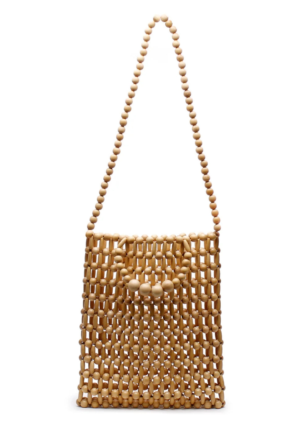 Gia Beaded Tote Bag - Natural-LA TRIBE-P&K The General Store