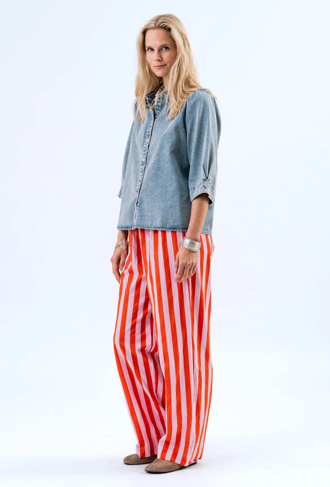 Bono S/S Shirt - Washed Denim-LOLLYS LAUNDRY-P&amp;K The General Store