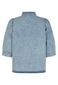 Bono S/S Shirt - Washed Denim-LOLLYS LAUNDRY-P&amp;K The General Store