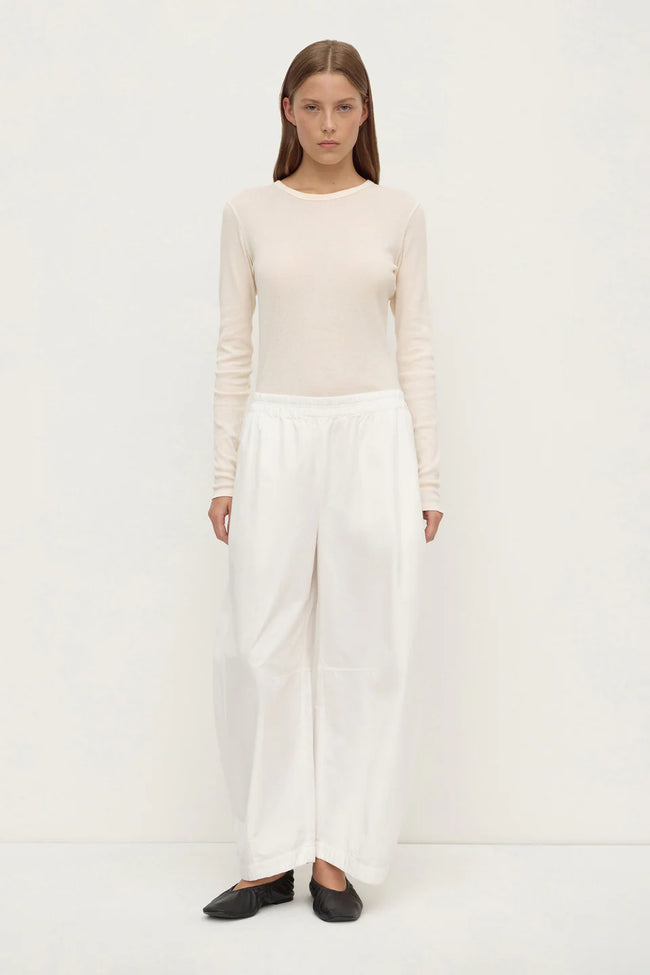 Lola Barrel Pant - White-ASSEMBLY LABEL-P&amp;K The General Store