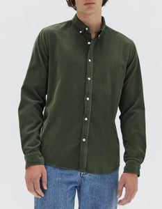 Mens Cord Long Sleeve Shirt - Forest Green-ASSEMBLY LABEL-P&amp;K The General Store