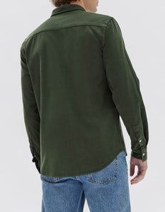 Mens Cord Long Sleeve Shirt - Forest Green-ASSEMBLY LABEL-P&amp;K The General Store