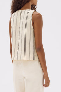 Milos Sleeveless Top - Cream/Black-ASSEMBLY LABEL-P&amp;K The General Store