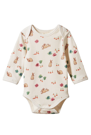 Long Sleeve Bodysuit - Country Bunny Print-NATURE BABY-P&amp;K The General Store