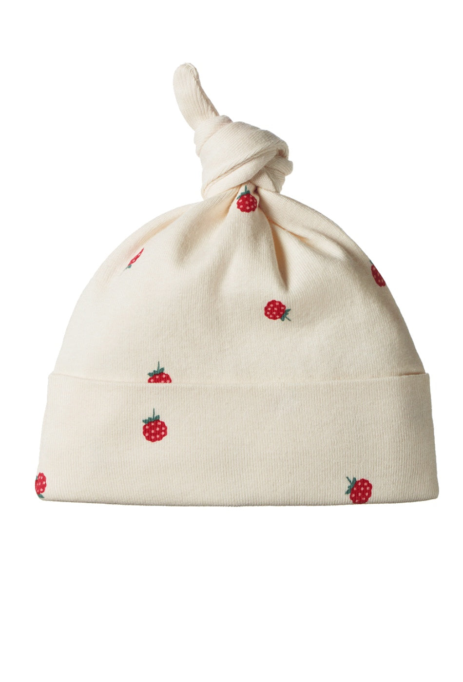 Cotton Knotted Beanie - Raspberry Print-NATURE BABY-P&K The General Store