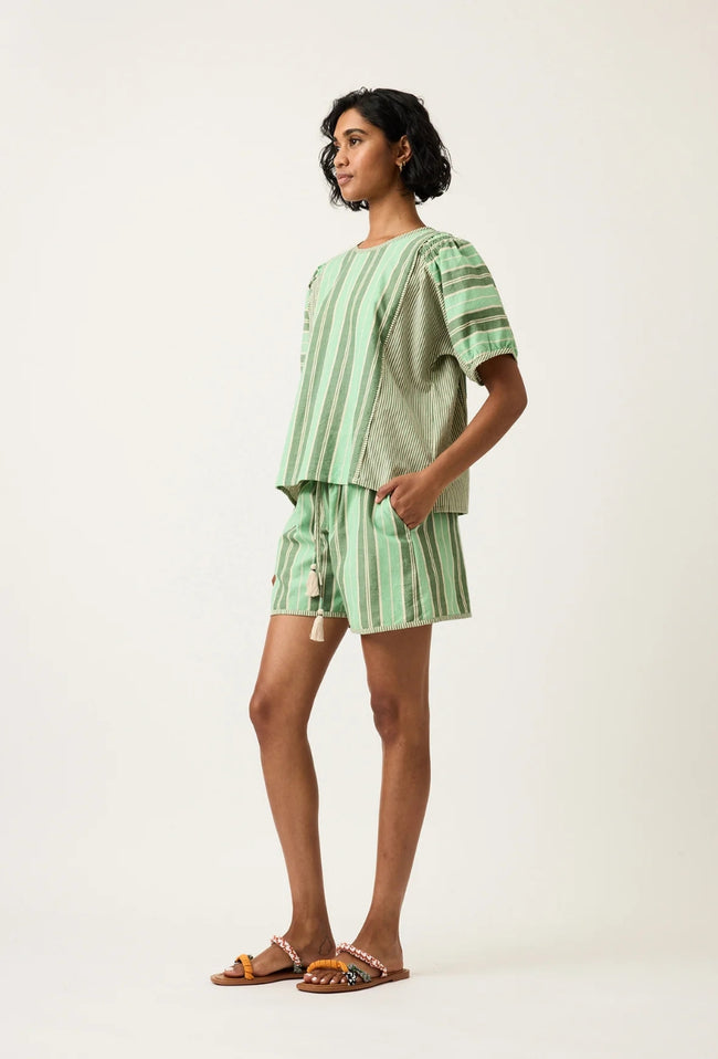 Jolene Top - Green Stripe-NANCY BIRD-P&amp;K The General Store
