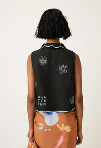 Tuva Vest - Charcoal Embroidery-NANCY BIRD-P&amp;K The General Store