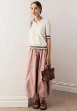 Load image into Gallery viewer, Dahlia Knit Polo - White/Toffee
