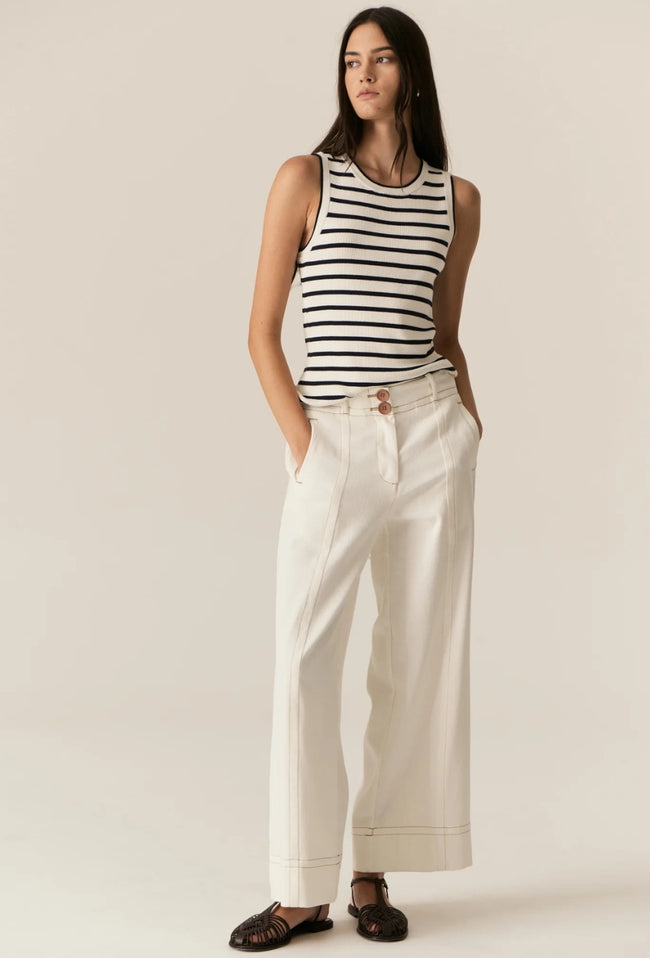 Luca Tank - White/Ink-POL-P&amp;K The General Store
