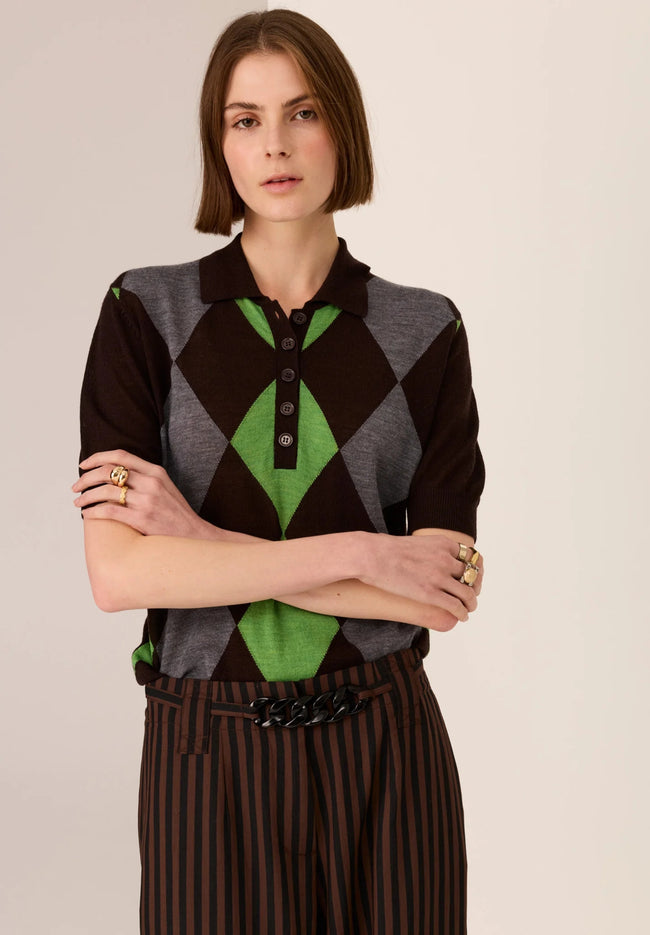 Meira Argyle Knit-POL-P&amp;K The General Store