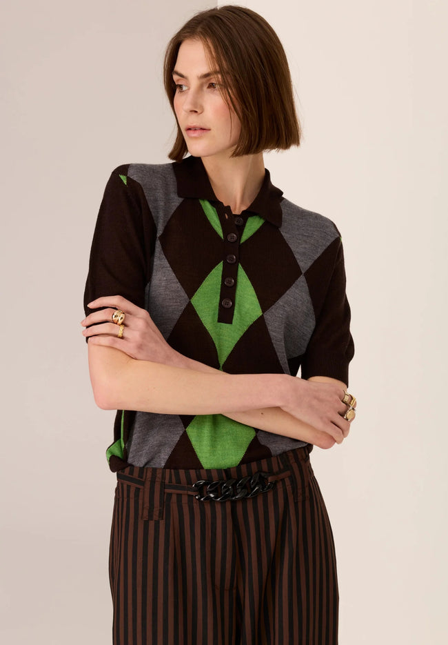 Meira Argyle Knit-POL-P&amp;K The General Store